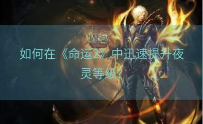 如何在《命运2》中迅速提升夜灵等级？
