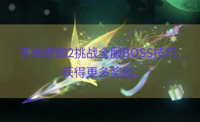天命奇御2挑战全服BOSS技巧，获得更多奖励。