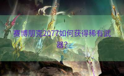 赛博朋克2077如何获得稀有武器？